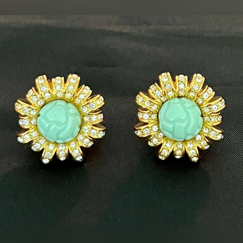 KennethJay Lane,Vintage,Unworn, Faux:Turquoise,Gold,CZ Gift boxed! Fabulous look
